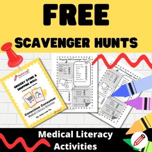 alt="Free Scavenger Hunts, previews of the sheets are shown."