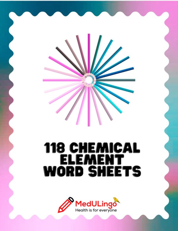 118 Chemical Element Word Sheets