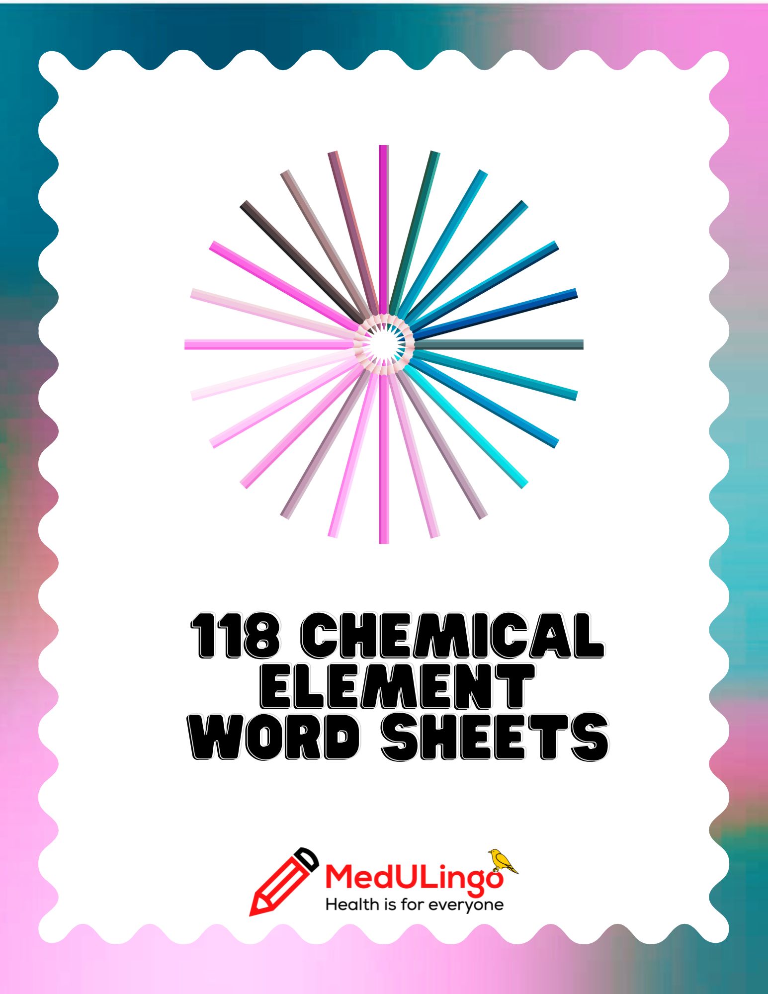 118 Chemical Element Word Sheets