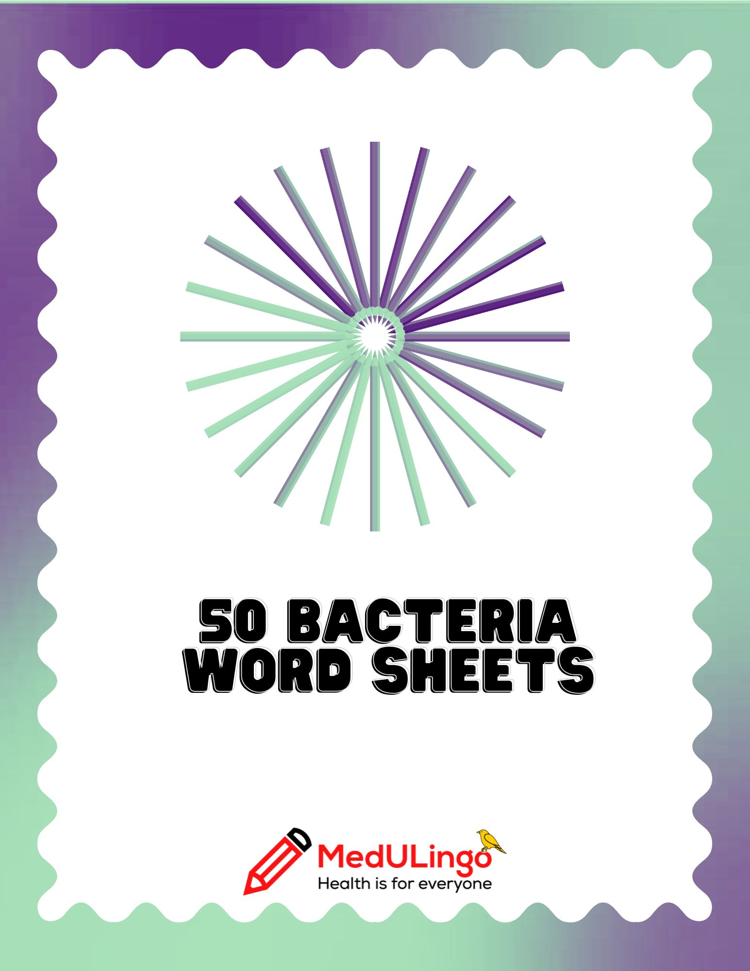 50 Bacteria Word Sheets